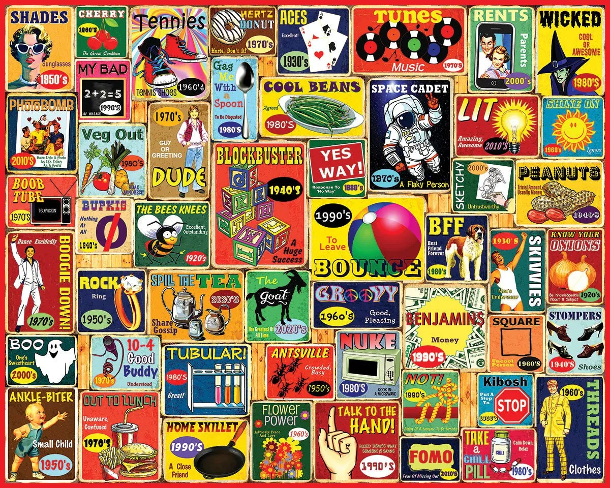 Slang We Used (1885pz) - 1000 Piece Jigsaw Puzzle White Mountain