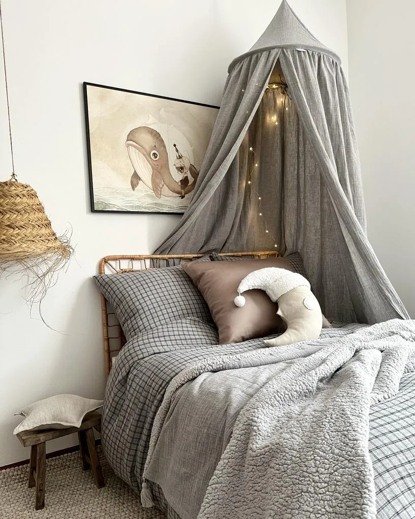 Sleeping Moon Cushion Large - Natural Linen