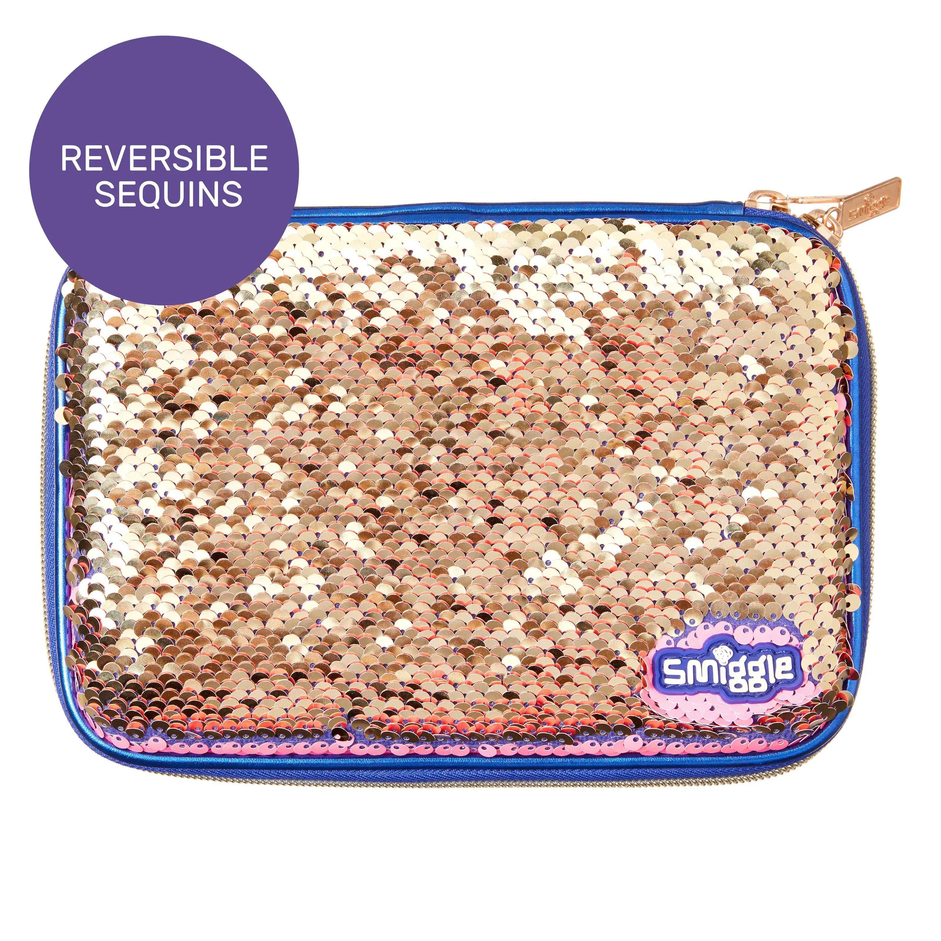 SMIGGLE Shimmy Hardtop Dual Sided Pencil Case - Purple