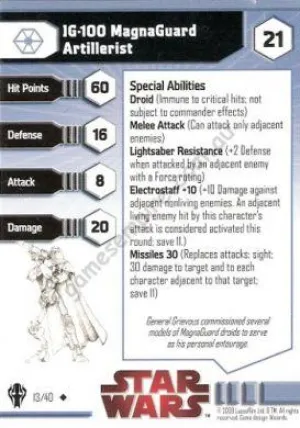 Star Wars Miniatures Galaxy at War 13 IG-100 MagnaGuard Artillerist