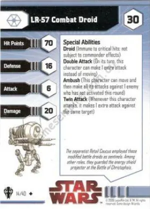 Star Wars Miniatures Galaxy at War 14 LR-57 Combat Droid