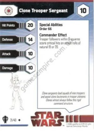 Star Wars Miniatures Galaxy at War 21 Clone Trooper Sergeant