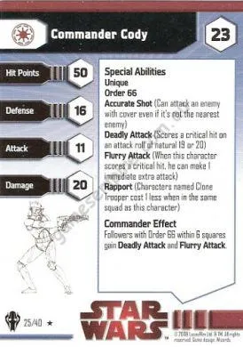 Star Wars Miniatures Galaxy at War 25 Commander Cody