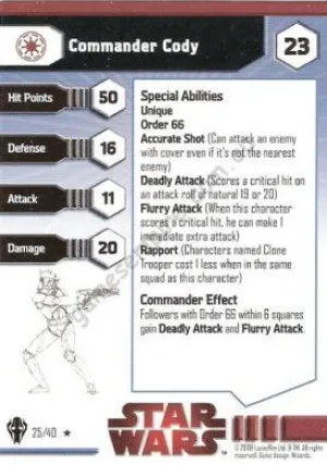 Star Wars Miniatures Galaxy at War 25 Commander Cody