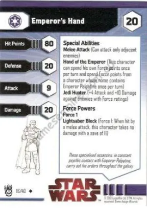 Star Wars Miniatures The Dark Times 16 Emperor's Hand