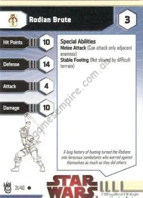Star Wars Miniatures The Dark Times 31 Rodian Brute