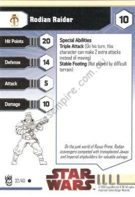 Star Wars Miniatures The Dark Times 32 Rodian Raider