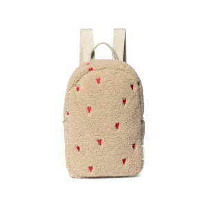 Studio Noos Teddy Hearts Mini Backpack  - Ecru