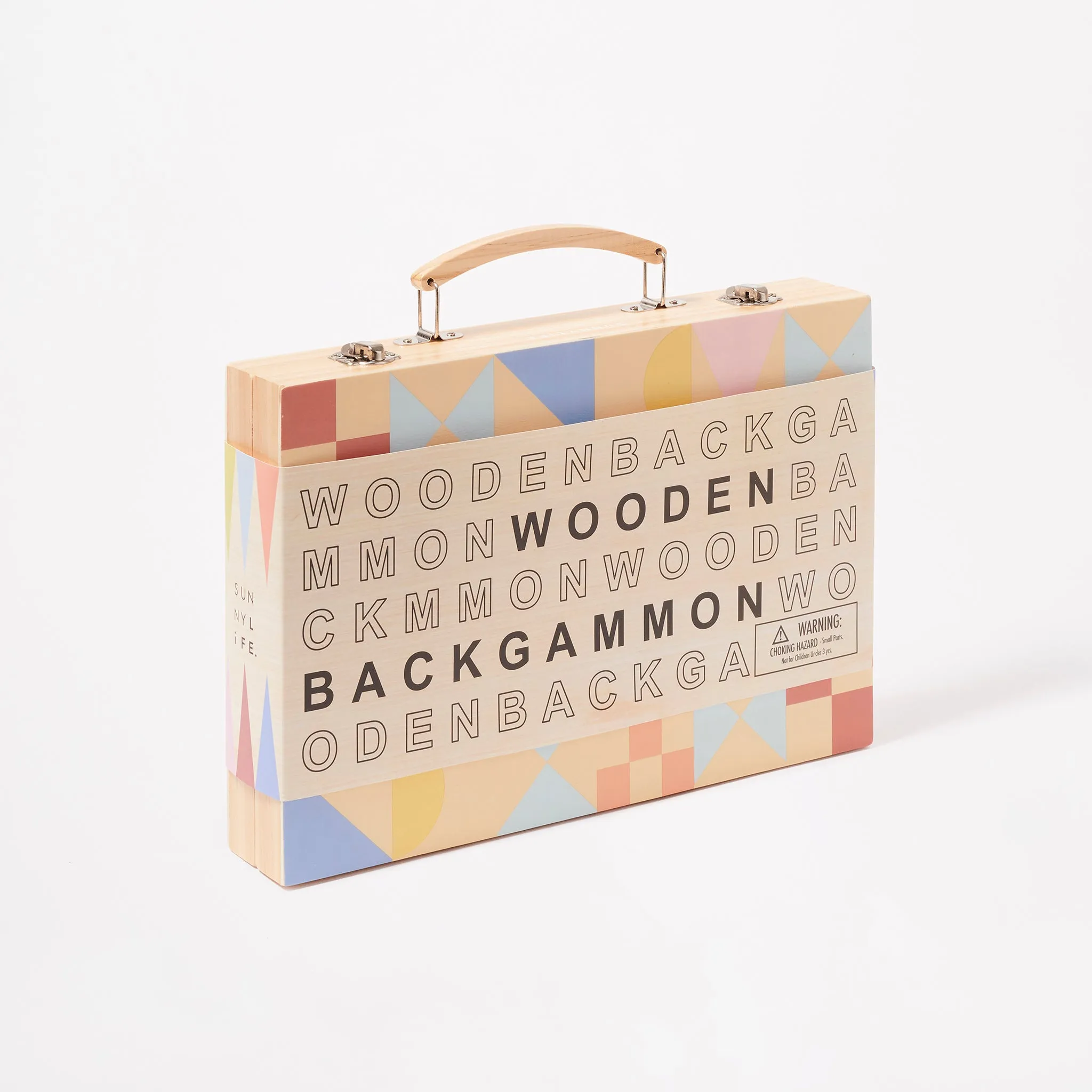 SUNNYLiFE Wooden Backgammon Majorelle