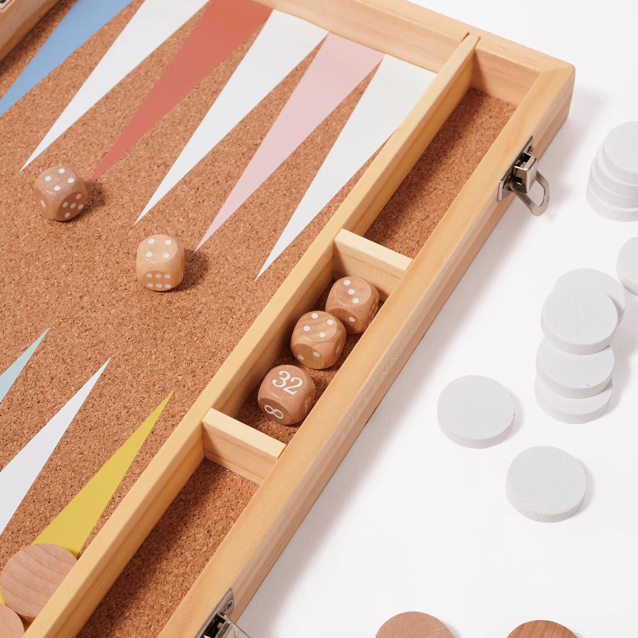 SUNNYLiFE Wooden Backgammon Majorelle