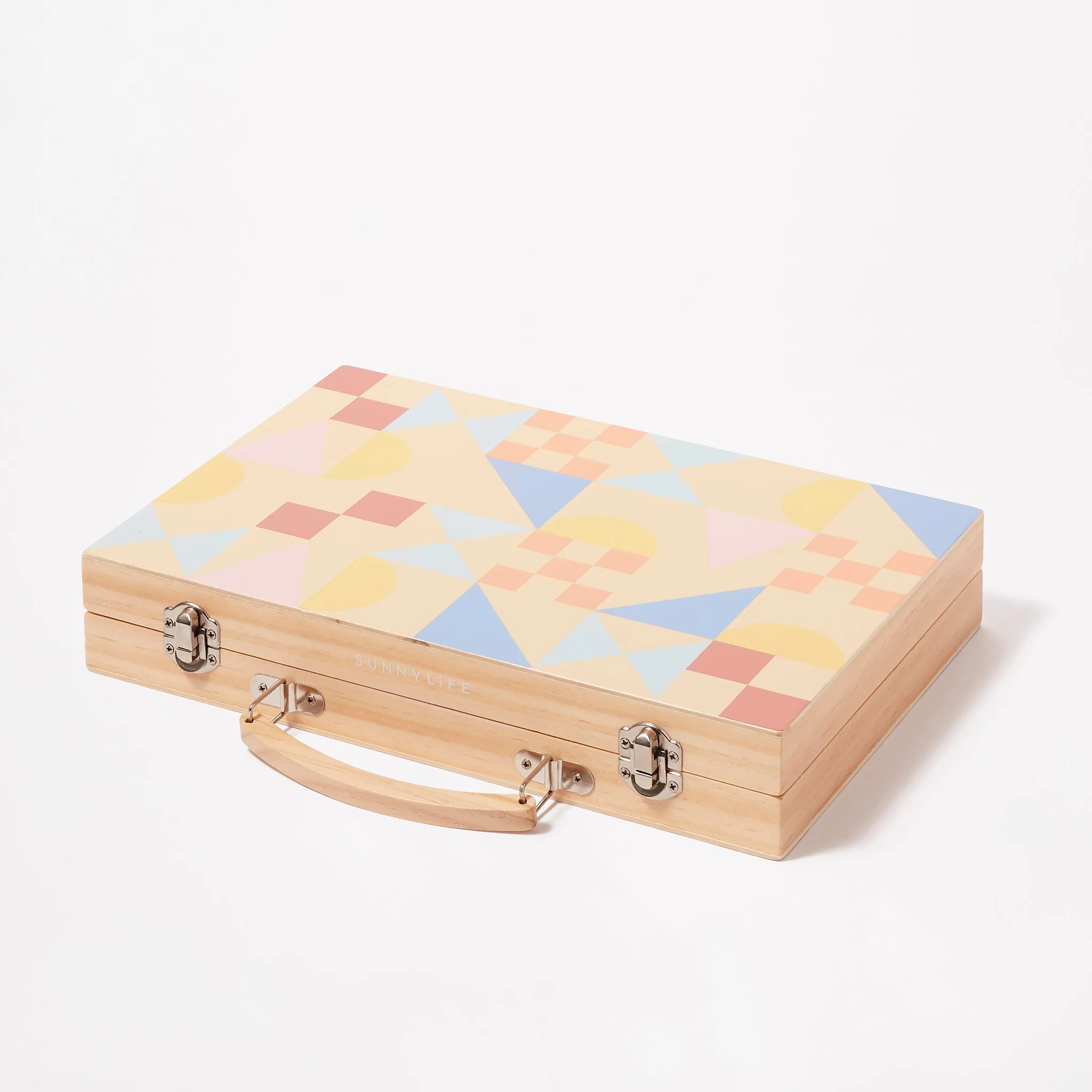 SUNNYLiFE Wooden Backgammon Majorelle