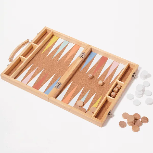 SUNNYLiFE Wooden Backgammon Majorelle