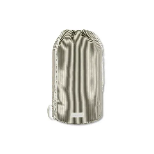 Swim Bag | Fine Vertical Stripe Dark Olive