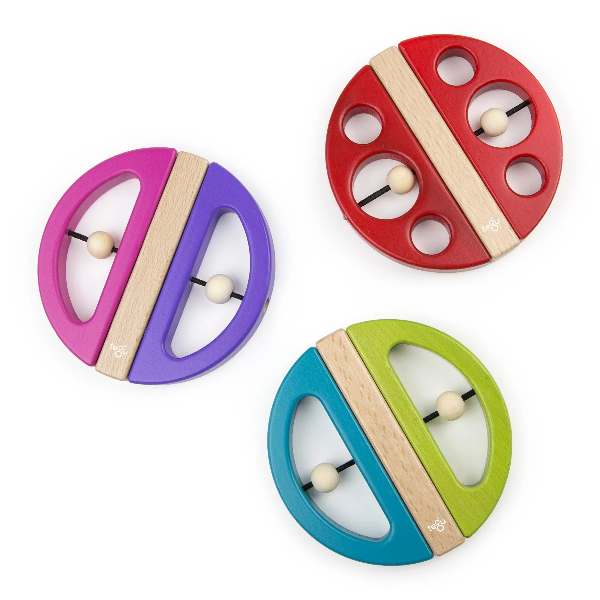 Tegu Swivel Bugs Pink & Purple Magnetic Wooden Blocks