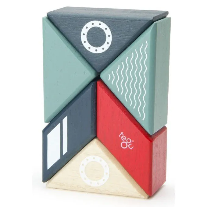 Tegu Travel Pal Tugboat Magnetic Wooden Blocks
