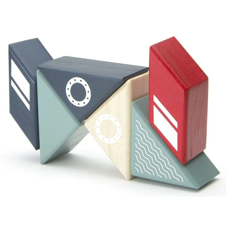 Tegu Travel Pal Tugboat Magnetic Wooden Blocks