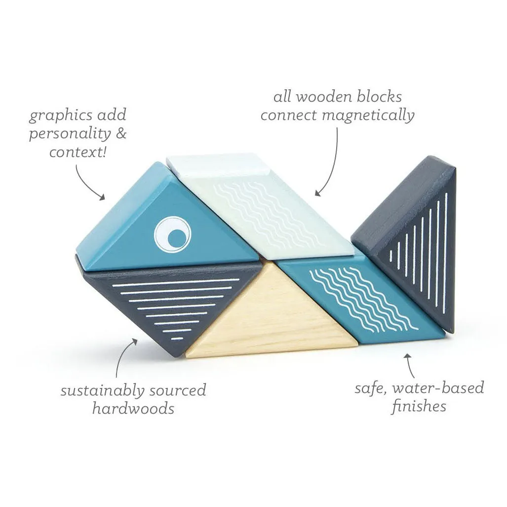 Tegu Travel Pal Whale Magnetic Wooden Blocks