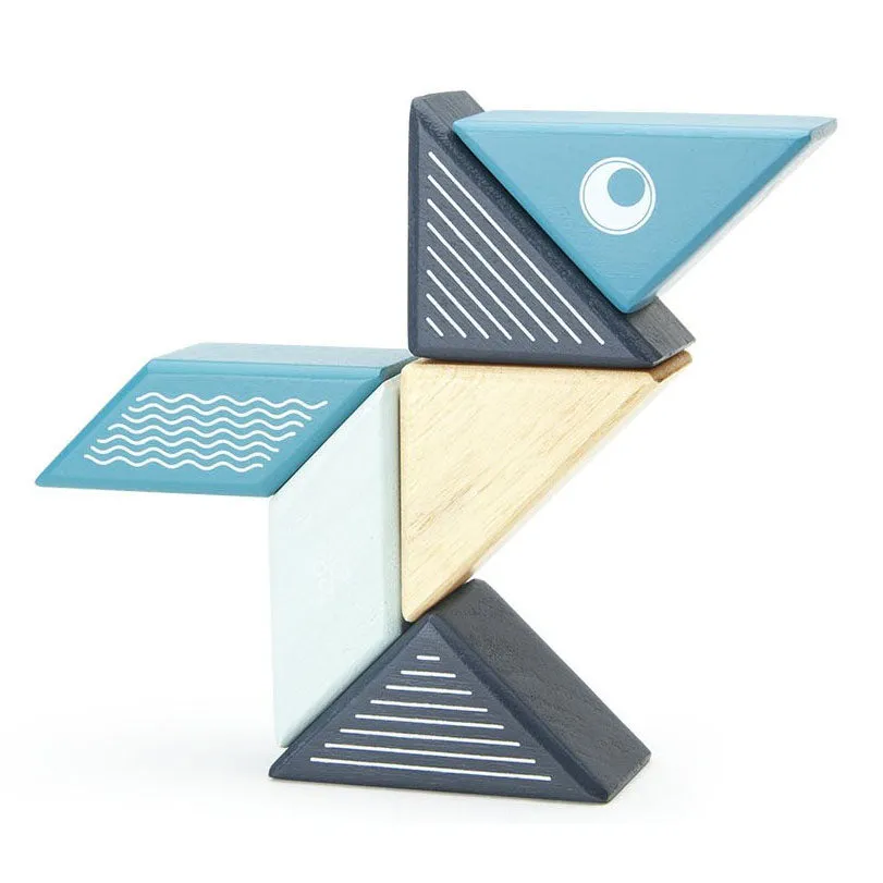 Tegu Travel Pal Whale Magnetic Wooden Blocks