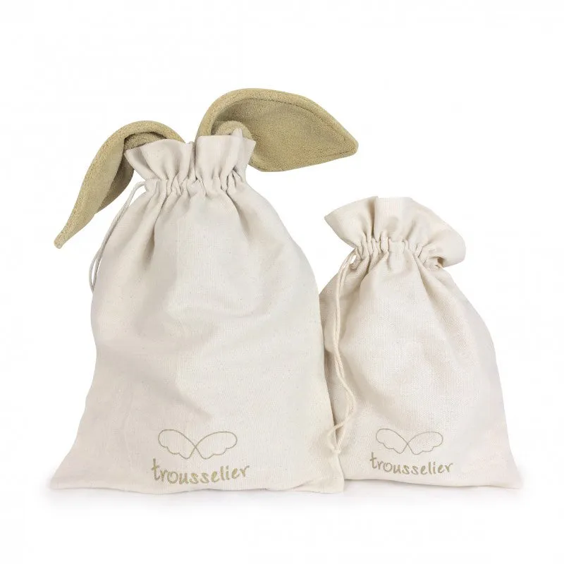 Trousselier Musical Bunny Fluffy 25cm Celadon Green Organic Cotton