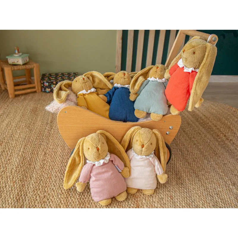 Trousselier Musical Bunny Fluffy 25cm Celadon Green Organic Cotton