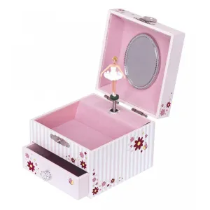 Trousselier Photoluminescent Muscial Cube Box Ballerina-Pink Stripes Glow In Dark