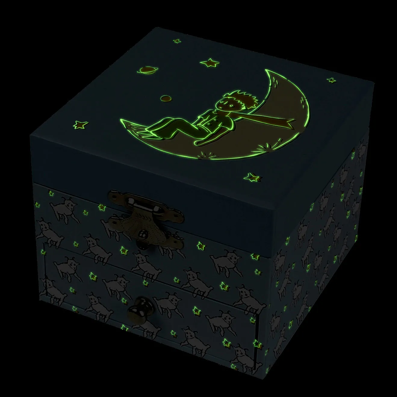 Trousselier Photoluminescent Musical Cube Box Little Price & His Sheep Glow In Dark