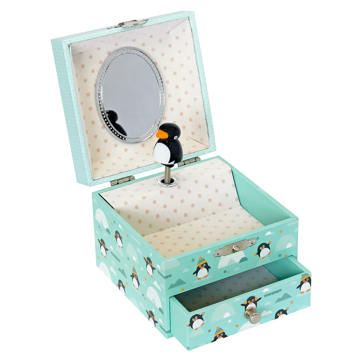 Trousselier Photoluminescent Musical Cube Box Penguin Glow In Dark