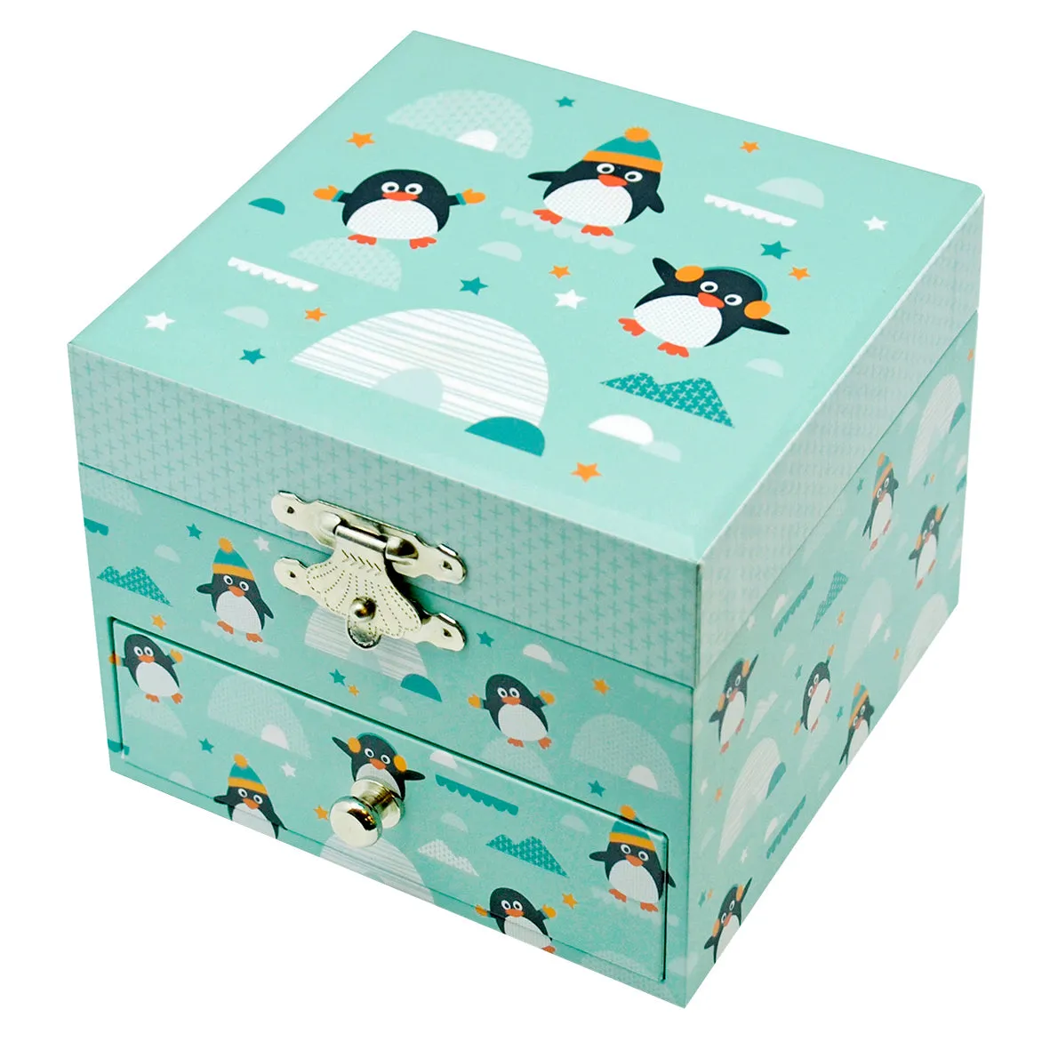 Trousselier Photoluminescent Musical Cube Box Penguin Glow In Dark