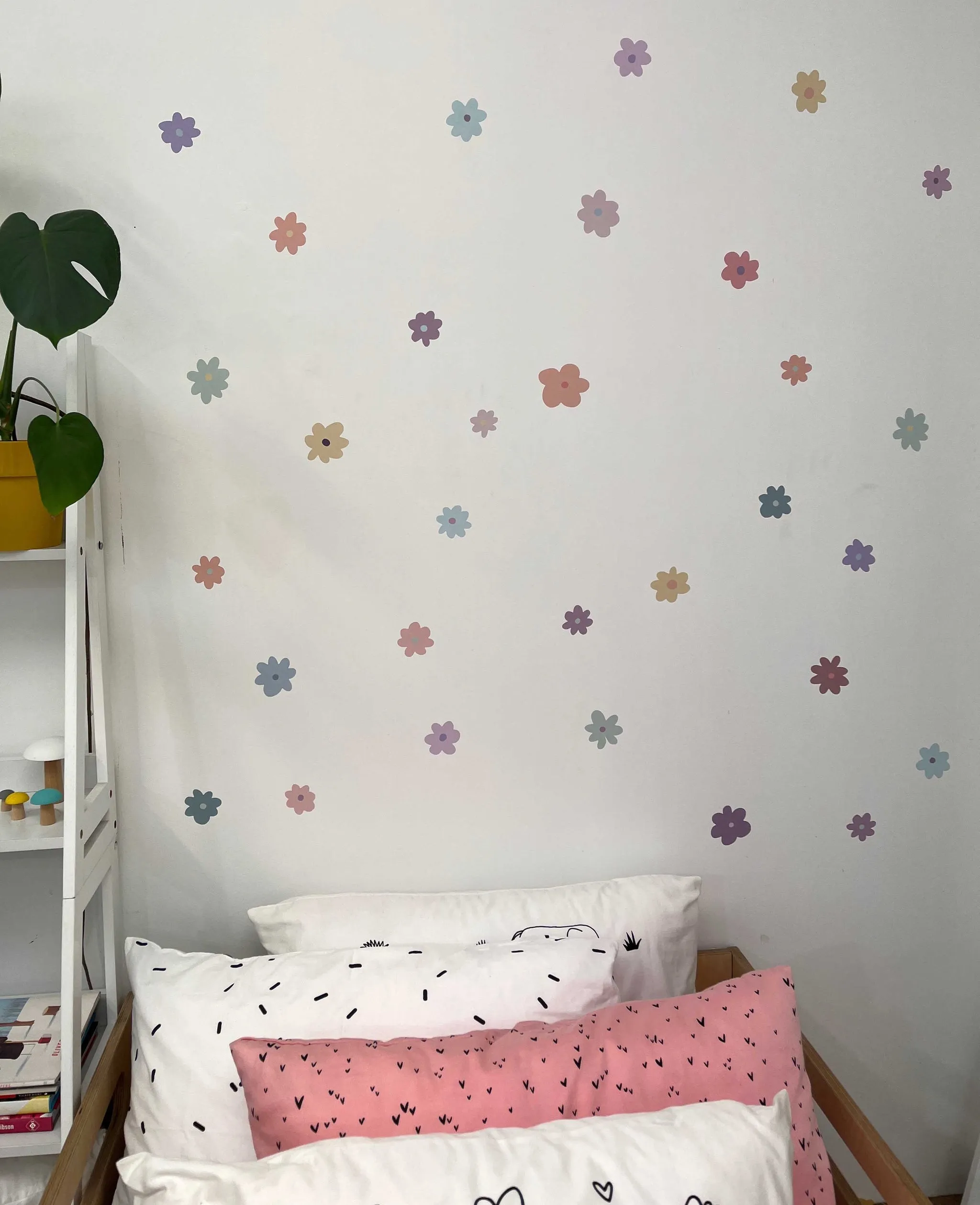 Wall Decals - Handpainted Flowers Pastel - Fabric