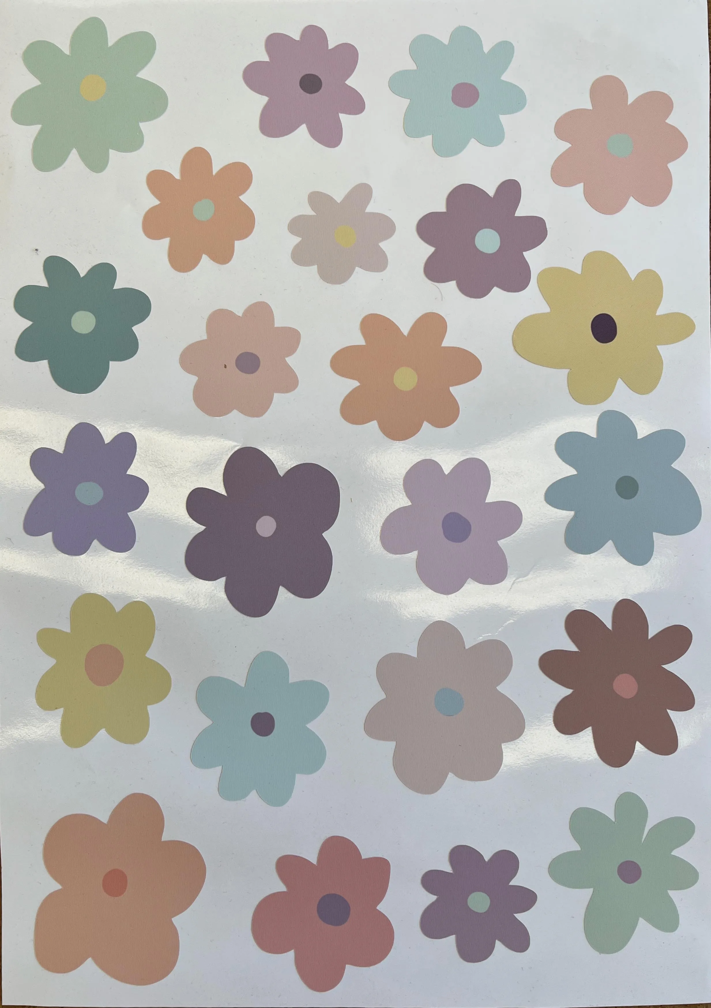 Wall Decals - Handpainted Flowers Pastel - Fabric
