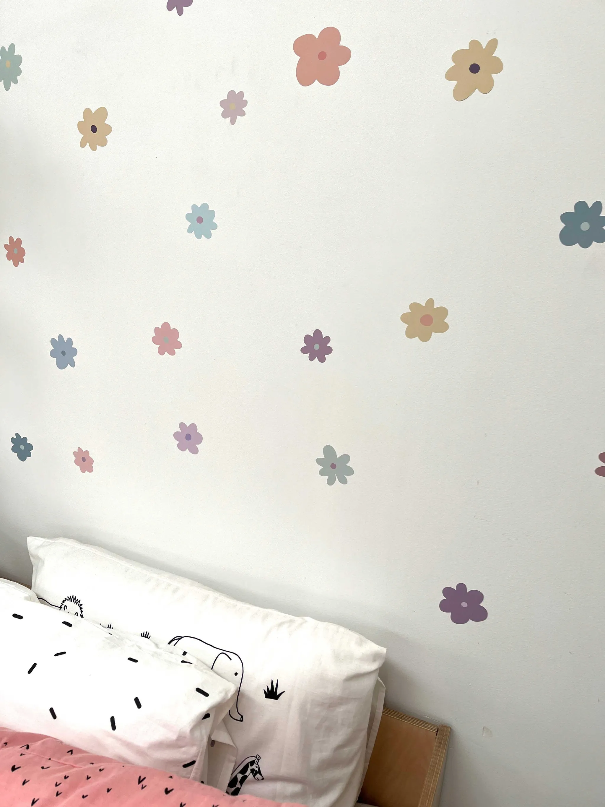 Wall Decals - Handpainted Flowers Pastel - Fabric