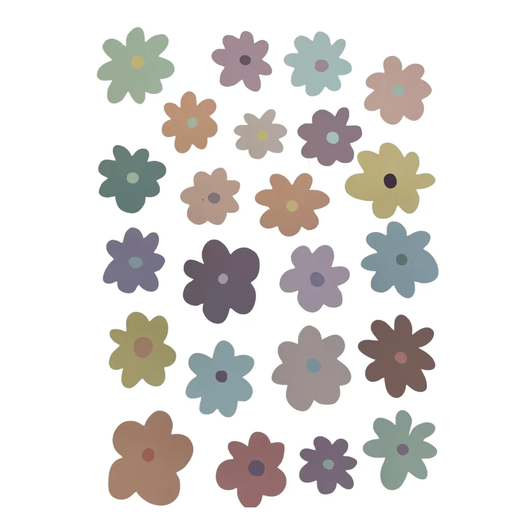 Wall Decals - Handpainted Flowers Pastel - Fabric