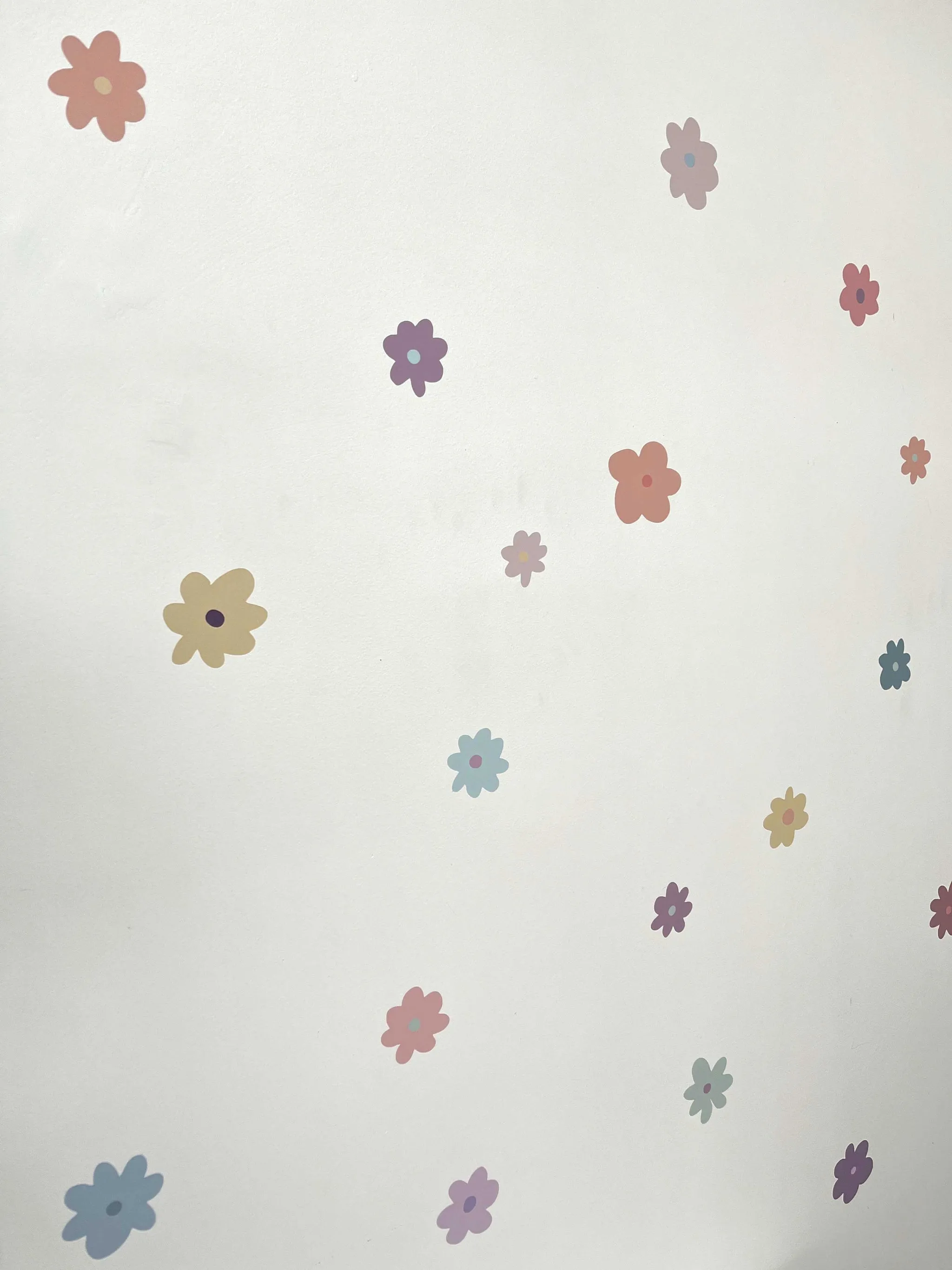 Wall Decals - Handpainted Flowers Pastel - Fabric